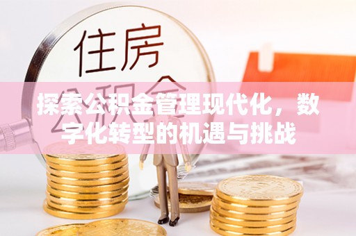 金水探索公积金管理现代化，数字化转型的机遇与挑战