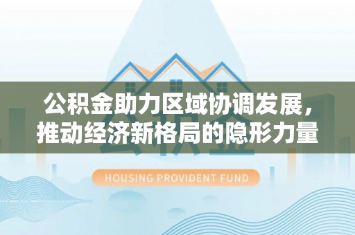 金水公积金助力区域协调发展，推动经济新格局的隐形力量