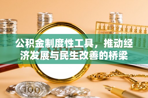 金水公积金制度性工具，推动经济发展与民生改善的桥梁