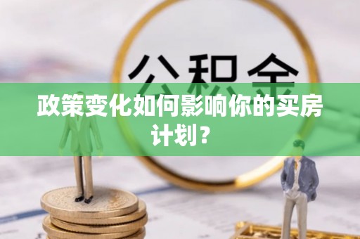 金水政策变化如何影响你的买房计划？