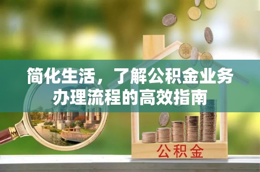 金水简化生活，了解公积金业务办理流程的高效指南