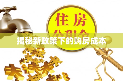 金水揭秘新政策下的购房成本