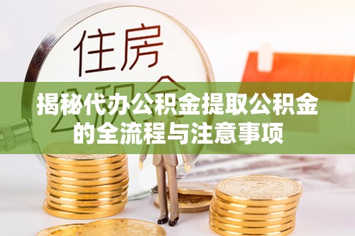 金水揭秘代办公积金提取公积金的全流程与注意事项