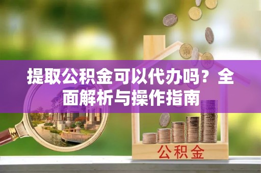 金水提取公积金可以代办吗？全面解析与操作指南